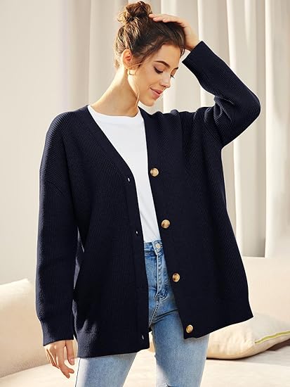 Évoque Lichte Cardigan met V-hals en Knoopsluiting – Gebreid Damesvest