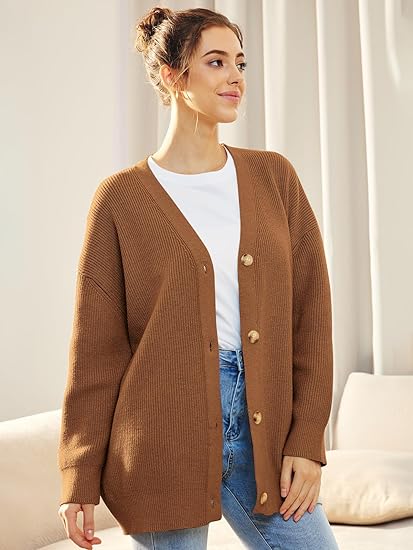 Évoque Lichte Cardigan met V-hals en Knoopsluiting – Gebreid Damesvest
