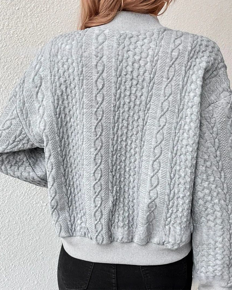 Évoque | Effen gebreide cardigan van katoenmix met knopen