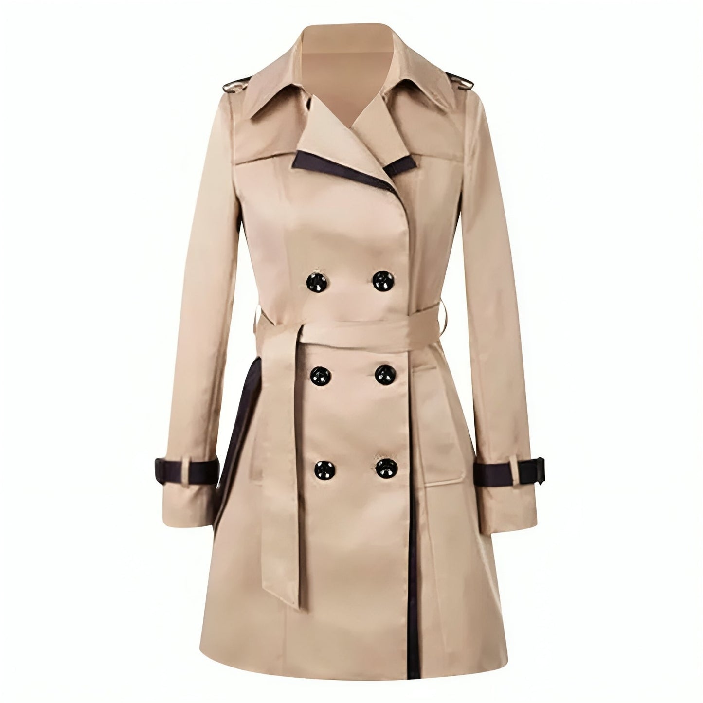 Évoque | Lange dames trenchcoat met wikkel en knopen