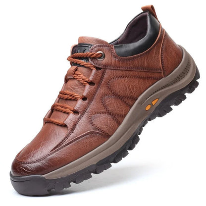 Monde Orthopedische herenschoenen van echt leer met antislipzool – ademend, lichtgewicht en waterdicht – Zwart