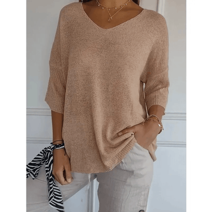 Élanor – Elegant V-hals shirt van katoenmix