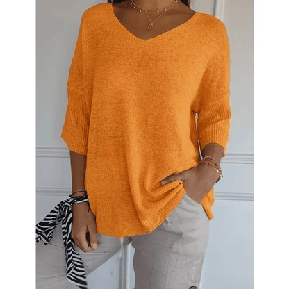 Élanor – Elegant V-hals shirt van katoenmix
