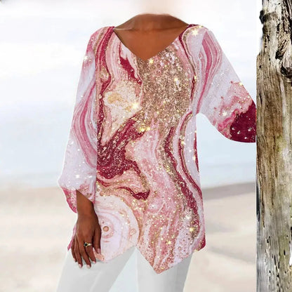 Élanor | Vintage dames top met V-hals en elegante print