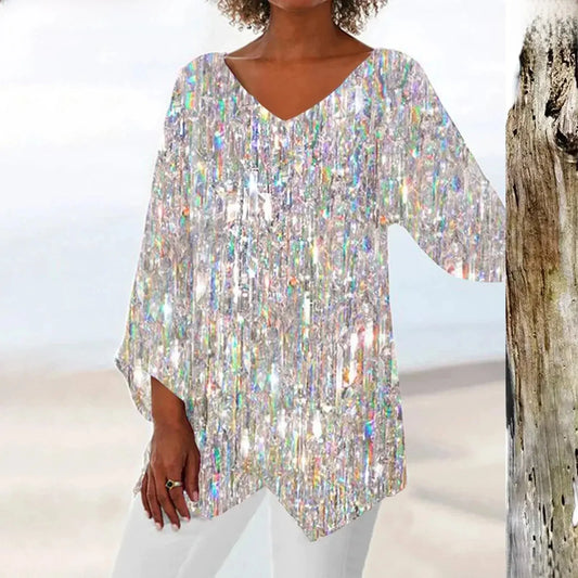 Élanor | Vintage dames top met V-hals en elegante print