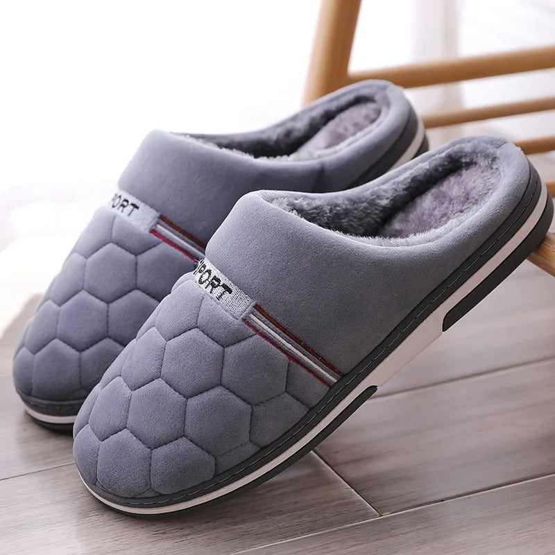 Évoque | Blauwe herenpantoffels met comfortabele dikke zool