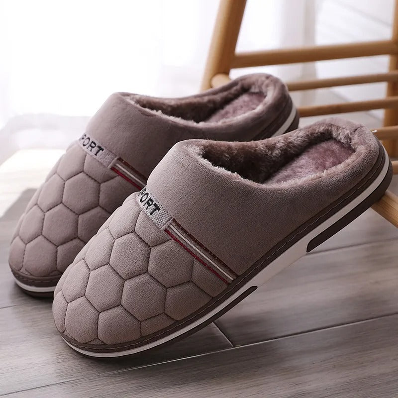 Évoque | Blauwe herenpantoffels met comfortabele dikke zool
