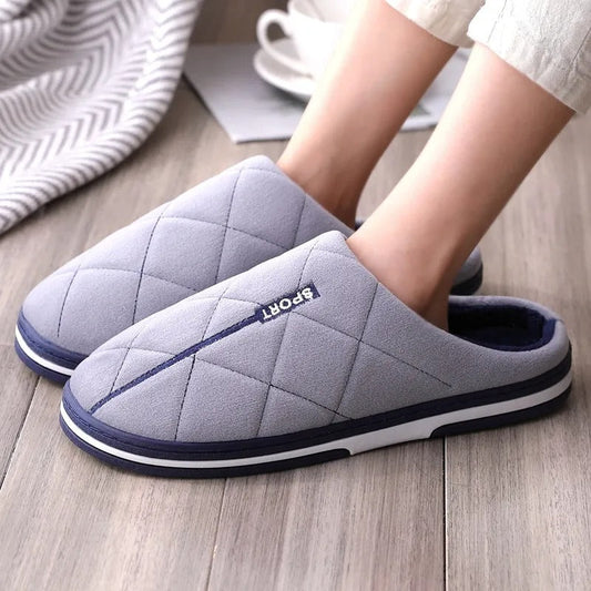 Évoque | Blauwe herenpantoffels met comfortabele dikke zool