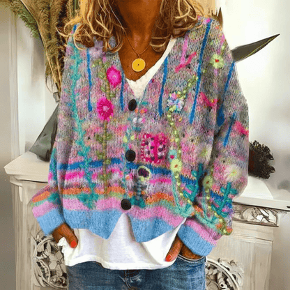 Élanor | Gewatteerd damesvest met kleurrijke print en casual pasvorm