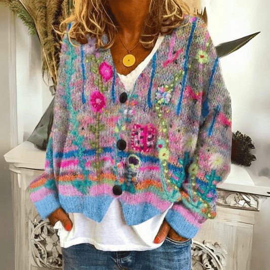 Élanor | Gewatteerd damesvest met kleurrijke print en casual pasvorm