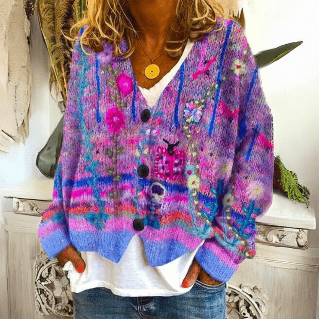 Élanor | Gewatteerd damesvest met kleurrijke print en casual pasvorm