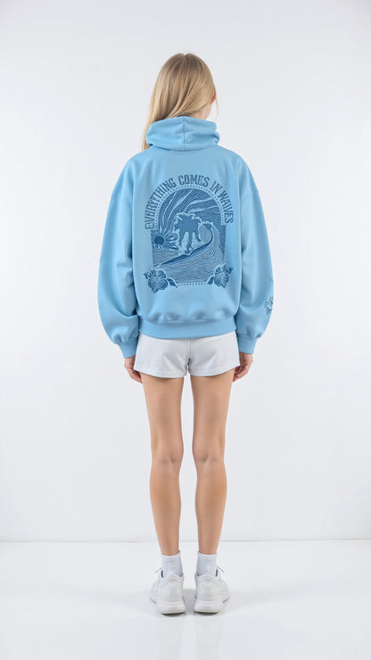 Élanor Geborduurde Hoodie met Tropisch Rugmotief – Unisex Kapuzenpullover