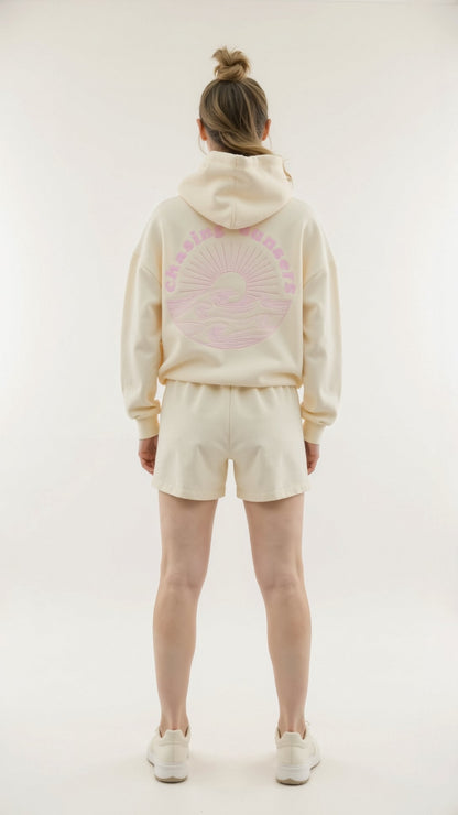 Élanor Geborduurde Hoodie met Tropisch Rugmotief – Unisex Kapuzenpullover