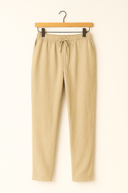 Évoque Tapered Linnenbroek met Kordelzug – Luchtige Zomerhose voor Heren
