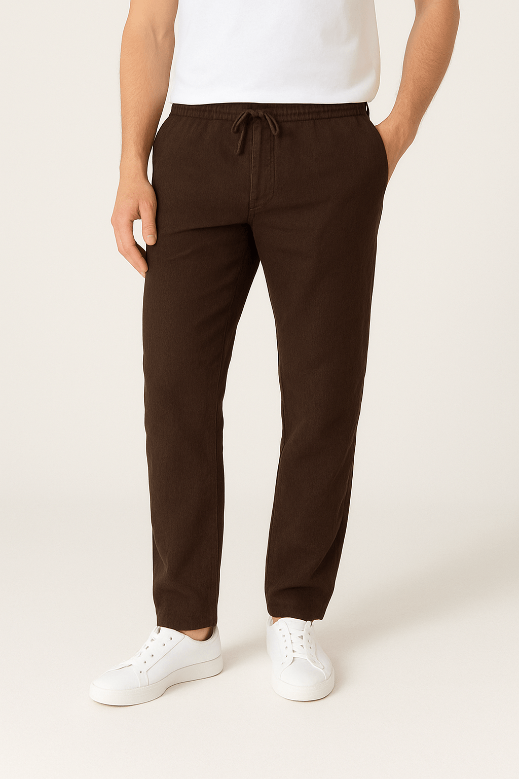 Évoque Tapered Linnenbroek met Kordelzug – Luchtige Zomerhose voor Heren