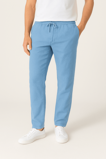 Évoque Tapered Linnenbroek met Kordelzug – Luchtige Zomerhose voor Heren