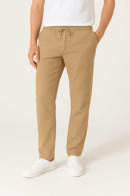 Évoque Tapered Linnenbroek met Kordelzug – Luchtige Zomerhose voor Heren