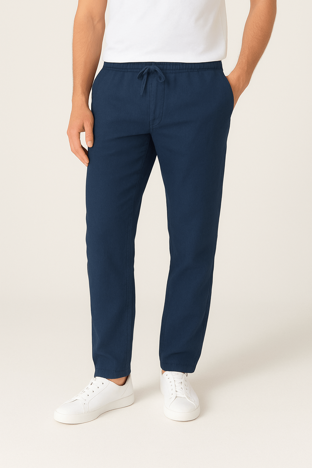 Évoque Tapered Linnenbroek met Kordelzug – Luchtige Zomerhose voor Heren