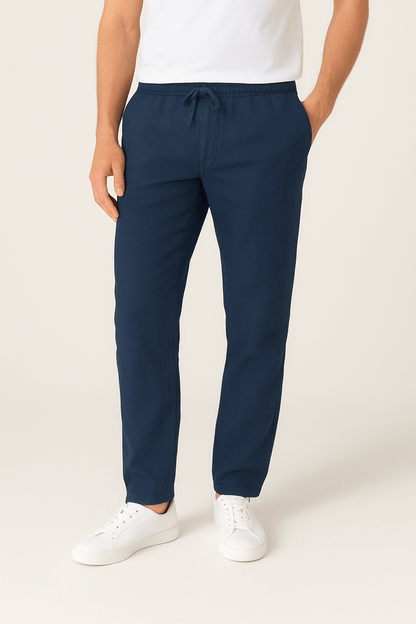 Évoque Tapered Linnenbroek met Kordelzug – Luchtige Zomerhose voor Heren