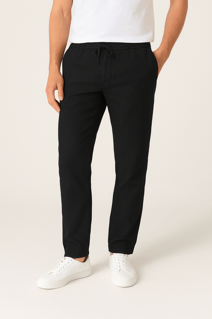 Évoque Tapered Linnenbroek met Kordelzug – Luchtige Zomerhose voor Heren