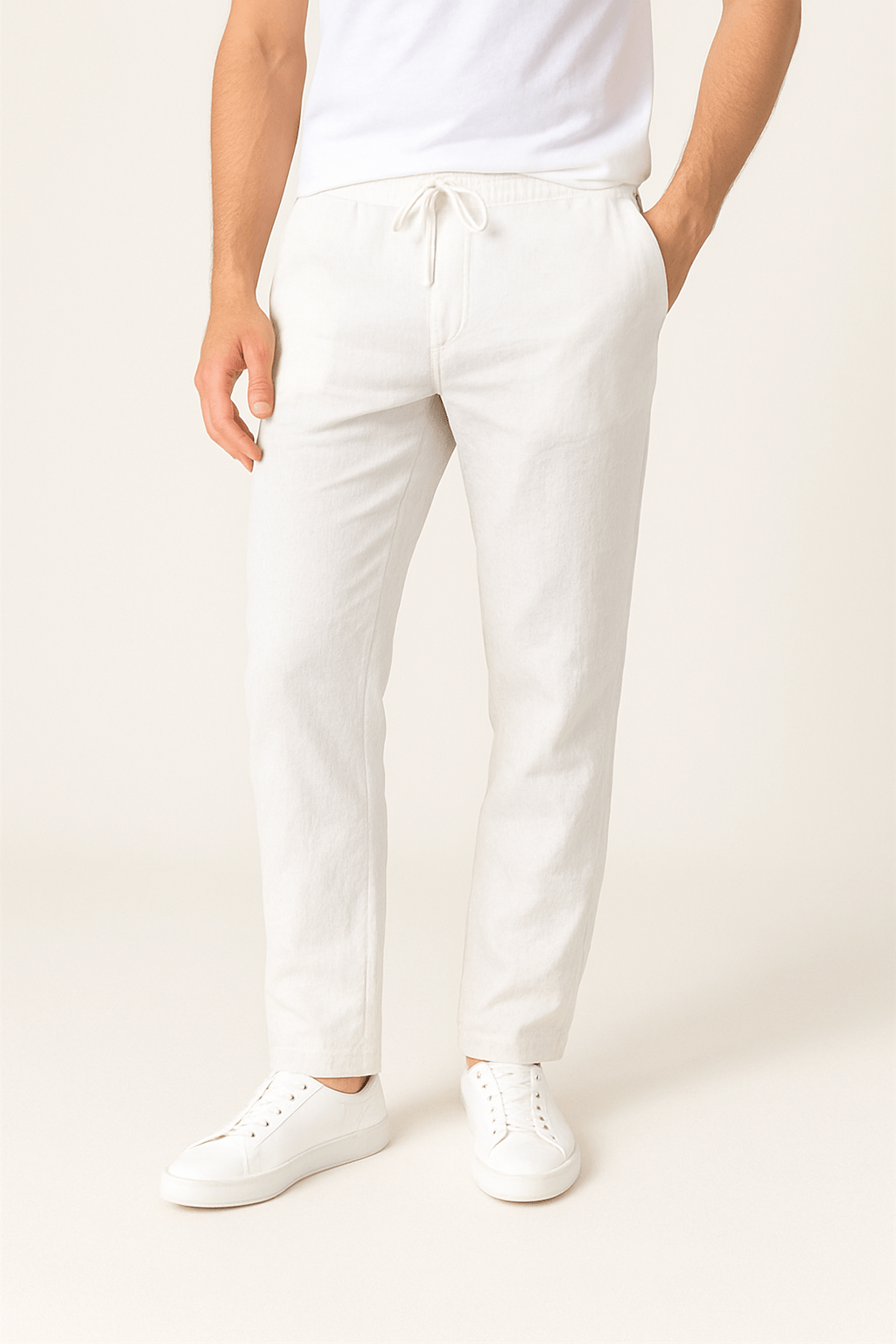Évoque Tapered Linnenbroek met Kordelzug – Luchtige Zomerhose voor Heren