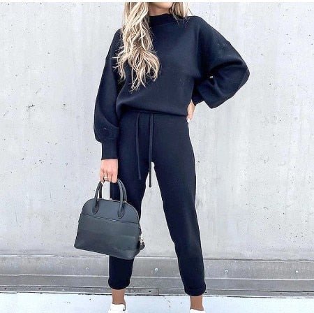 Élanor Dames Pullover en Broek Set – Comfortabele Lounge Outfit met Elegante Pasvorm
