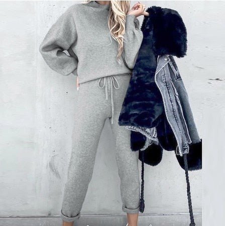 Élanor Dames Pullover en Broek Set – Comfortabele Lounge Outfit met Elegante Pasvorm