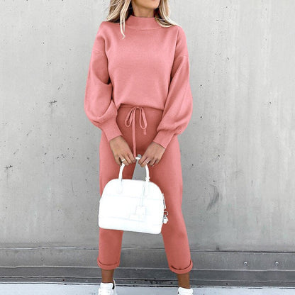 Élanor Dames Pullover en Broek Set – Comfortabele Lounge Outfit met Elegante Pasvorm