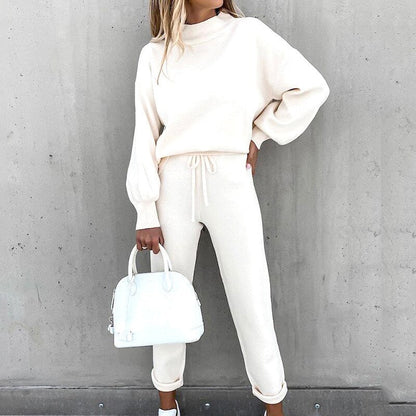 Élanor Dames Pullover en Broek Set – Comfortabele Lounge Outfit met Elegante Pasvorm