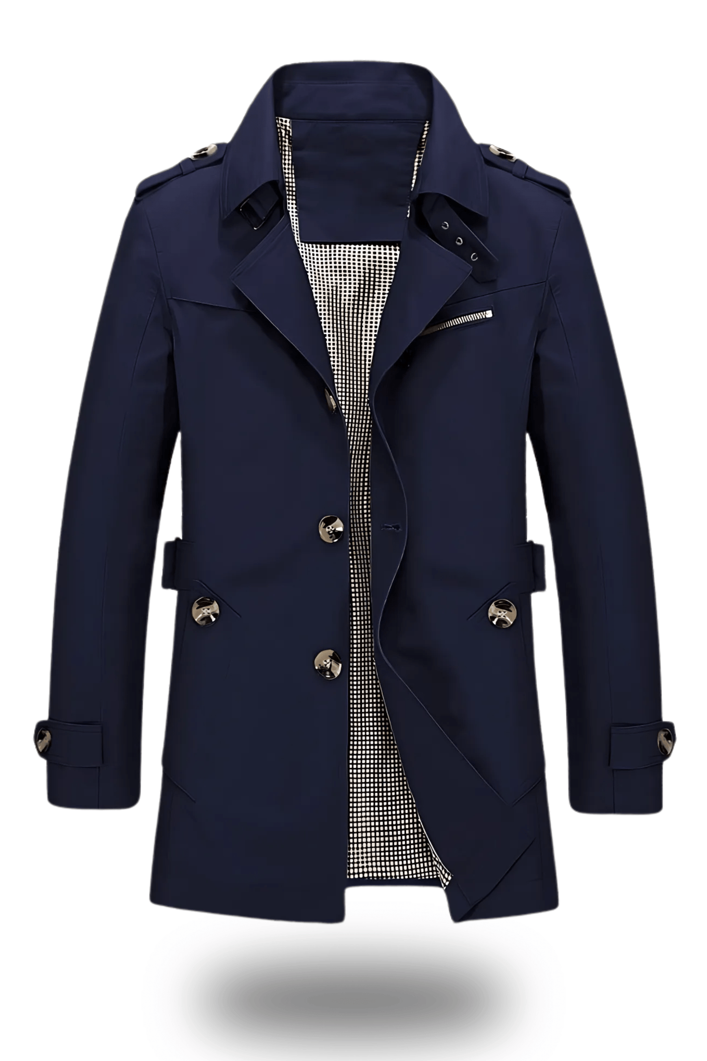 Évoque Trenchcoat met Omgeslagen Kraag – Klassieke Herenjas in Tijdloos Design