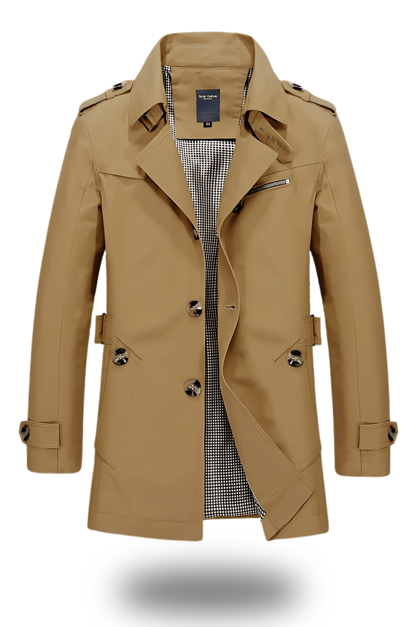 Évoque Trenchcoat met Omgeslagen Kraag – Klassieke Herenjas in Tijdloos Design