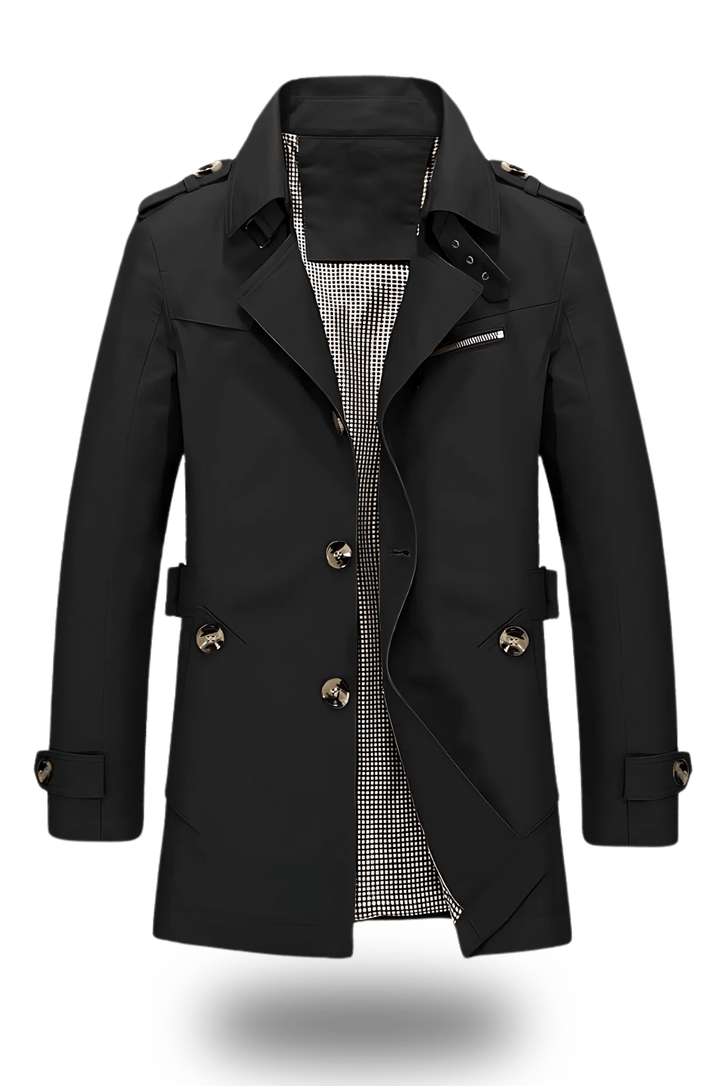 Évoque Trenchcoat met Omgeslagen Kraag – Klassieke Herenjas in Tijdloos Design