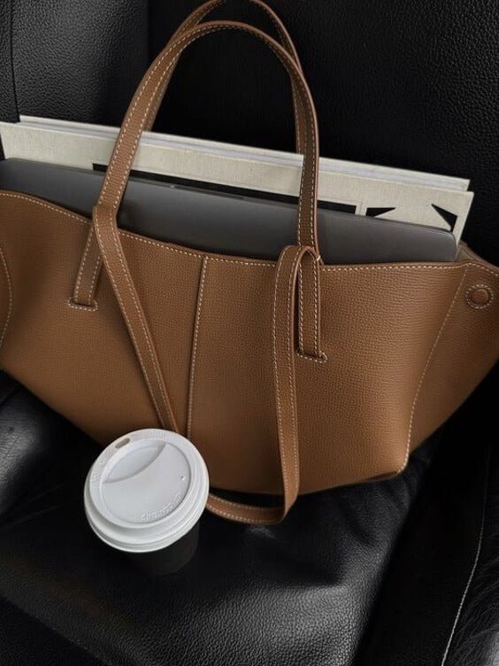 Veloria Vintage Leren Dames Tote Bag met Magnetische Sluiting – Ruim en Stijlvol