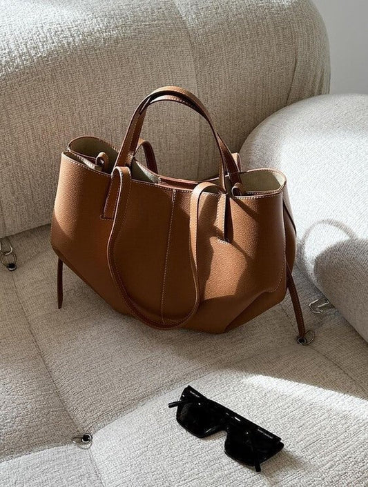 Veloria Vintage Leren Dames Tote Bag met Magnetische Sluiting – Ruim en Stijlvol