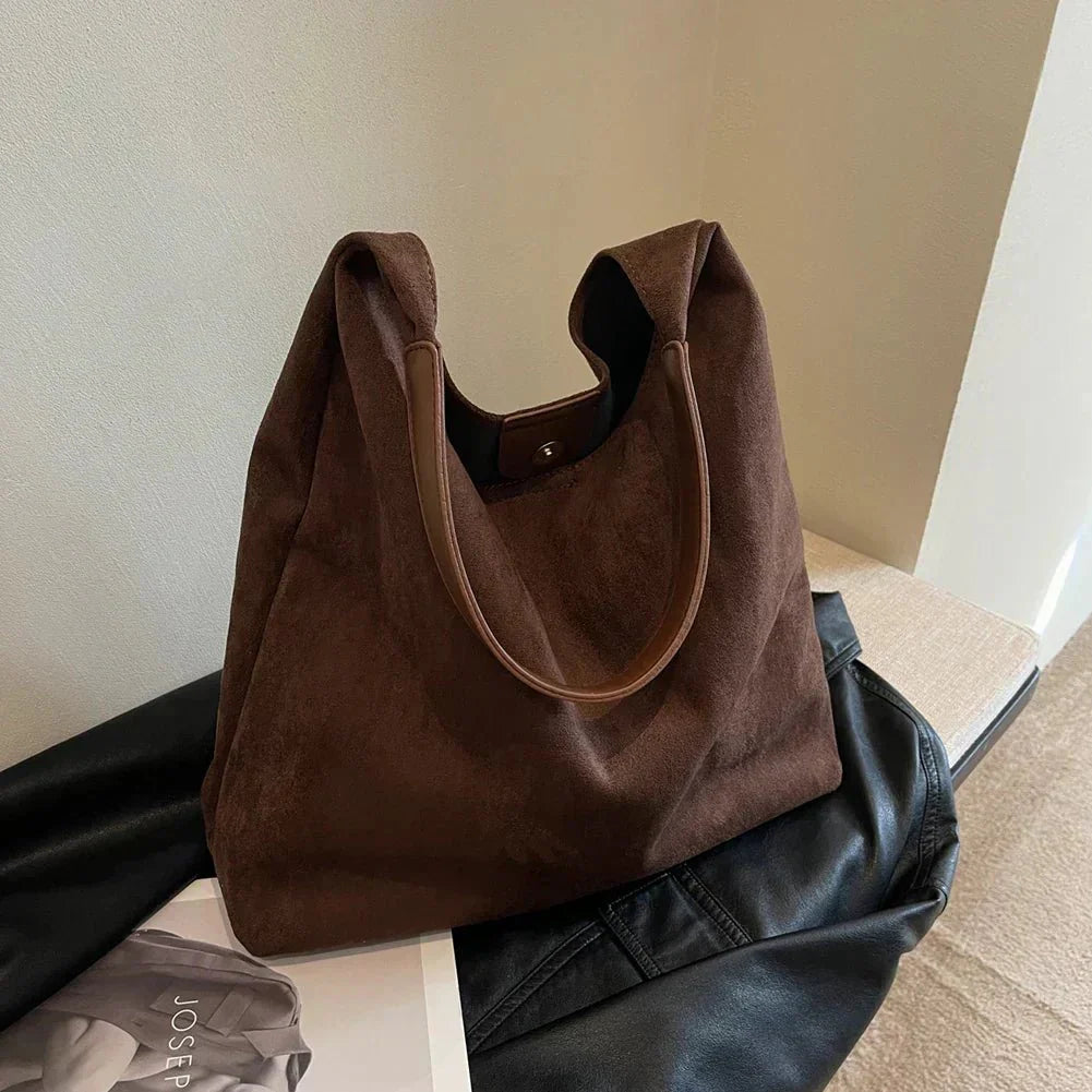 Sereno Luxe Suède Tote Tas voor Dames – Ruim en Elegant Handmodel