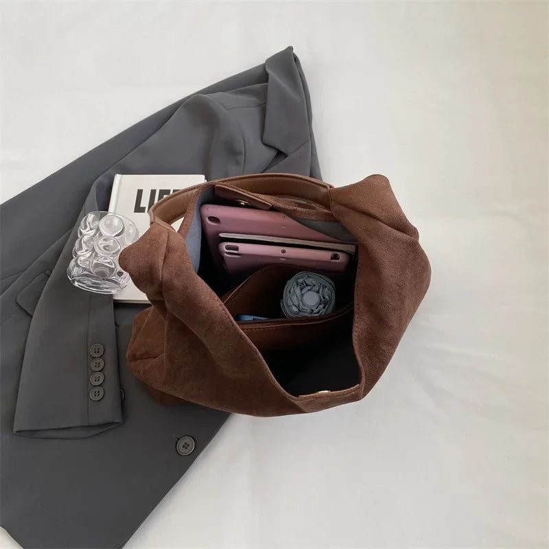 Sereno Luxe Suède Tote Tas voor Dames – Ruim en Elegant Handmodel