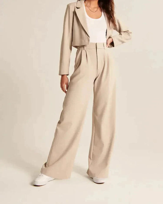 Élanor | Hoge Taille Wijde Pijp Broek voor Dames