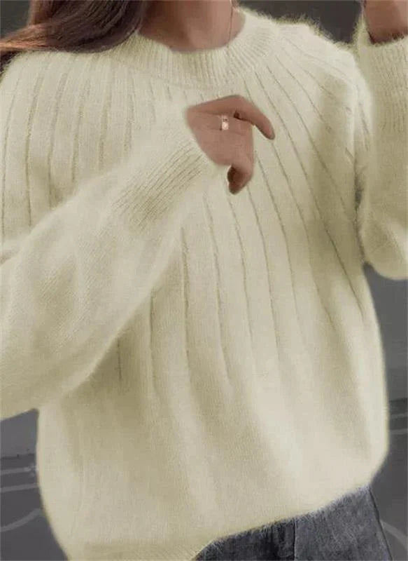 Veloria Kasjmier Gebreide Sweater – Zachte Elegante Trui met Klassieke Snit