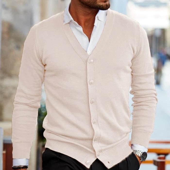 Élanor Vest | Heren cardigan met knopen en V-hals