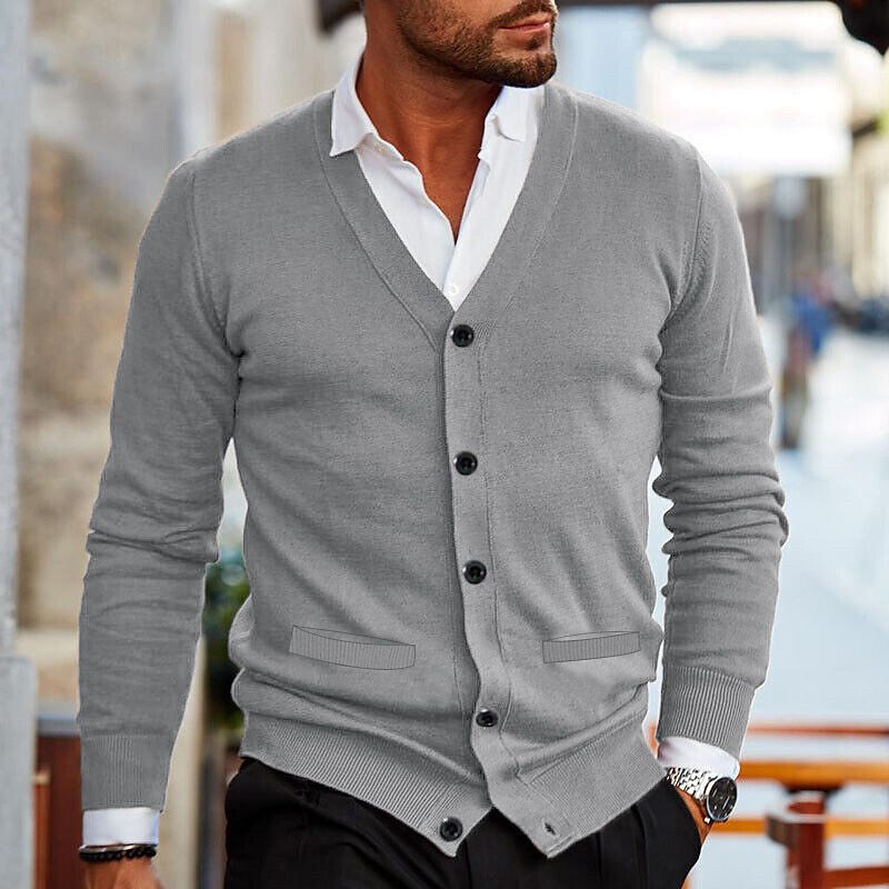 Élanor Vest | Heren cardigan met knopen en V-hals
