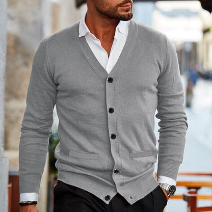 Élanor Vest | Heren cardigan met knopen en V-hals