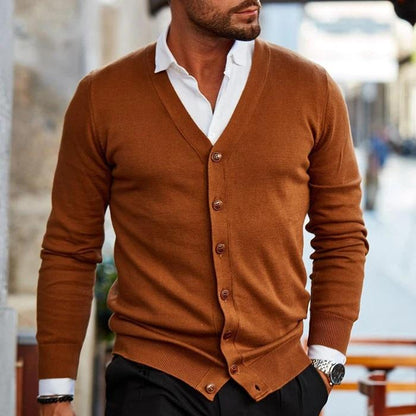 Élanor Vest | Heren cardigan met knopen en V-hals