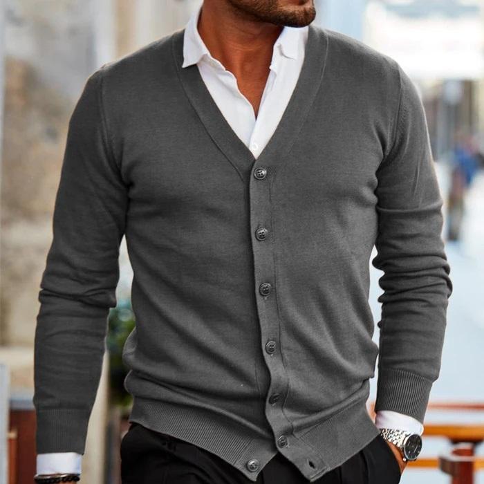 Élanor Vest | Heren cardigan met knopen en V-hals
