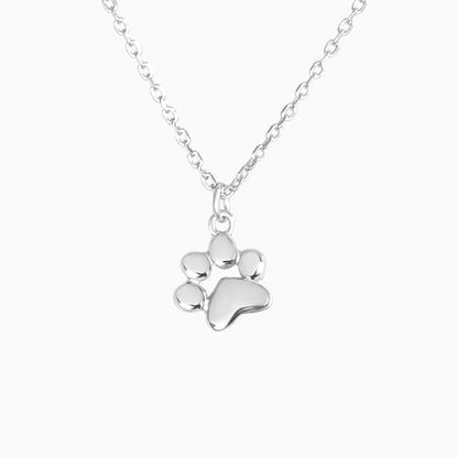 Monde Zilveren Ketting met Pootafdruk Hanger – Personaliseerbaar Dierensieraad voor Honden- of Kattenliefhebbers