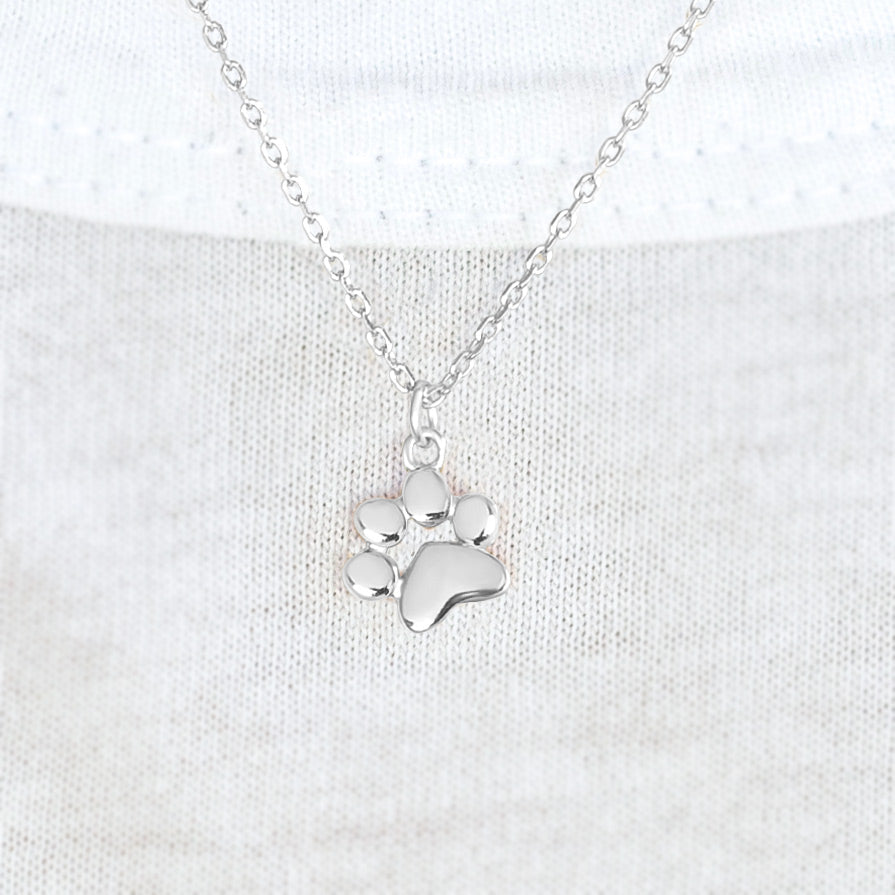 Monde Zilveren Ketting met Pootafdruk Hanger – Personaliseerbaar Dierensieraad voor Honden- of Kattenliefhebbers