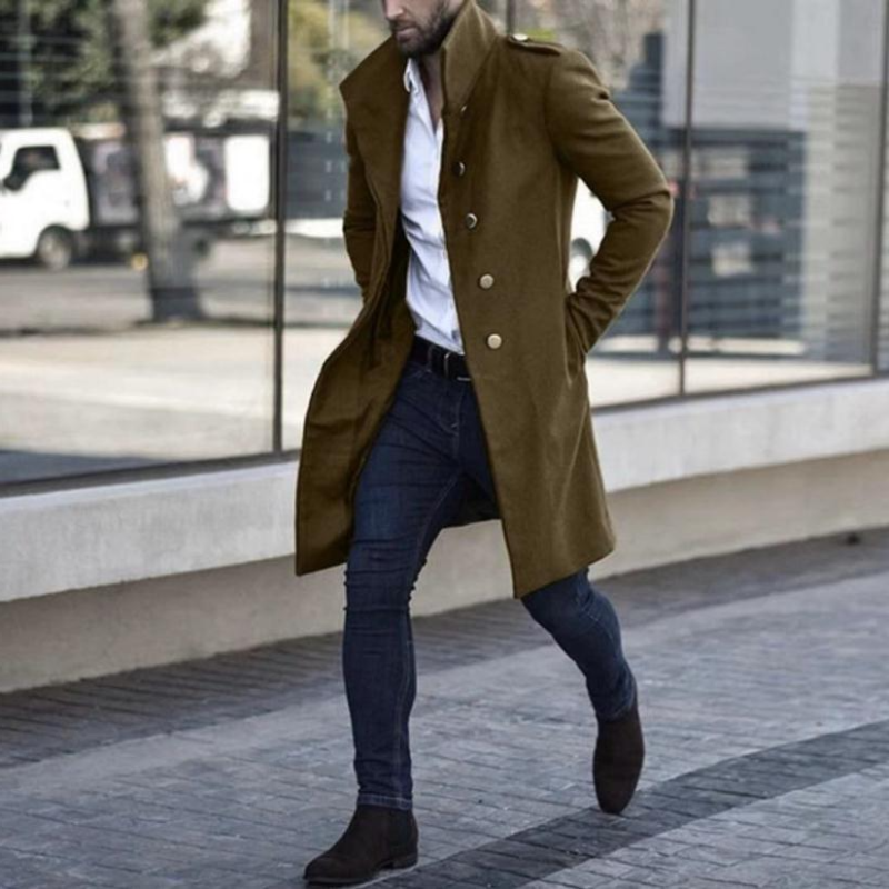 Évoque Heren Trenchcoat van Katoenmix met Klassiek Ontwerp