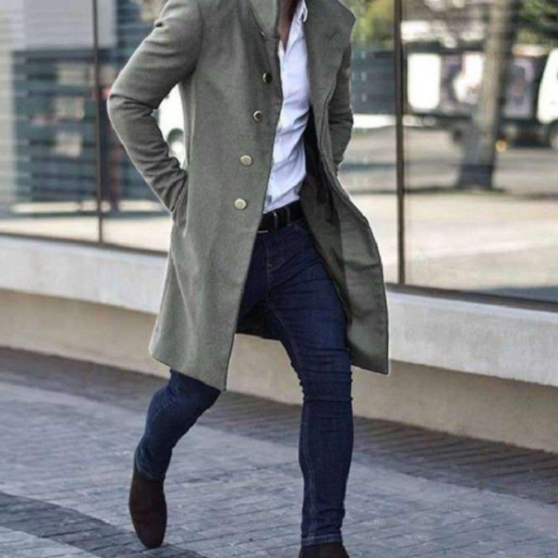 Évoque Heren Trenchcoat van Katoenmix met Klassiek Ontwerp