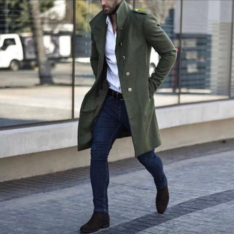 Évoque Heren Trenchcoat van Katoenmix met Klassiek Ontwerp