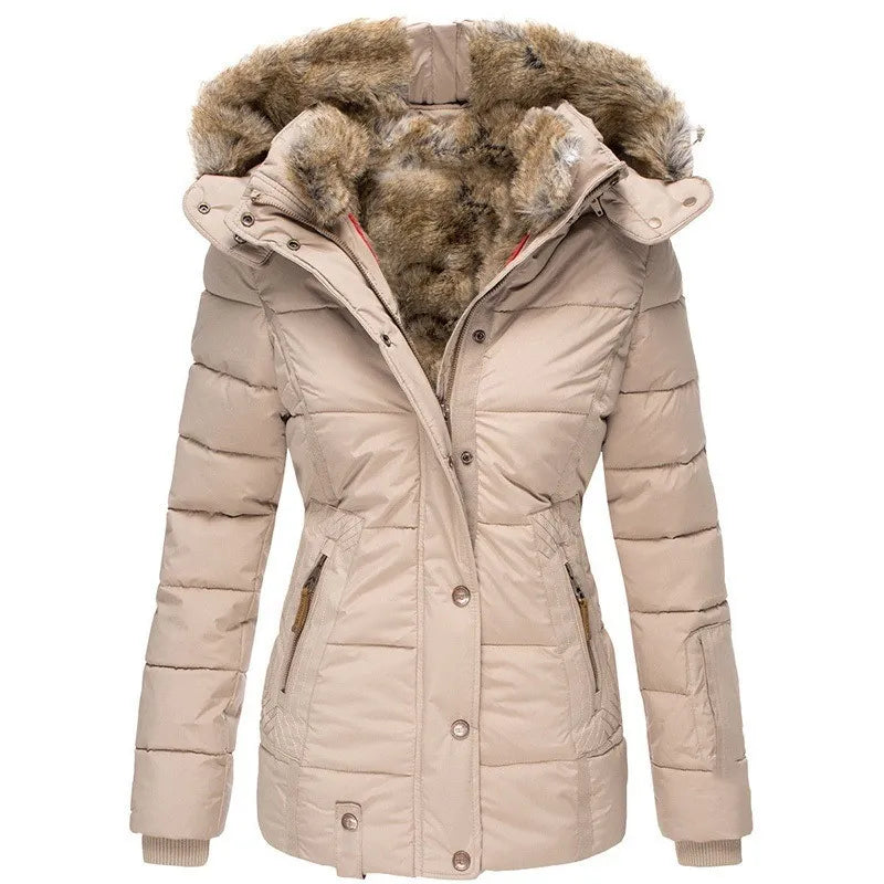 Évoque damesjas met kraag en imitatiebont – stijlvol winterjack met capuchon
