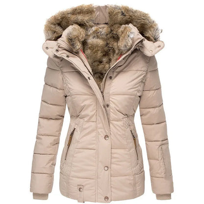 Évoque damesjas met kraag en imitatiebont – stijlvol winterjack met capuchon